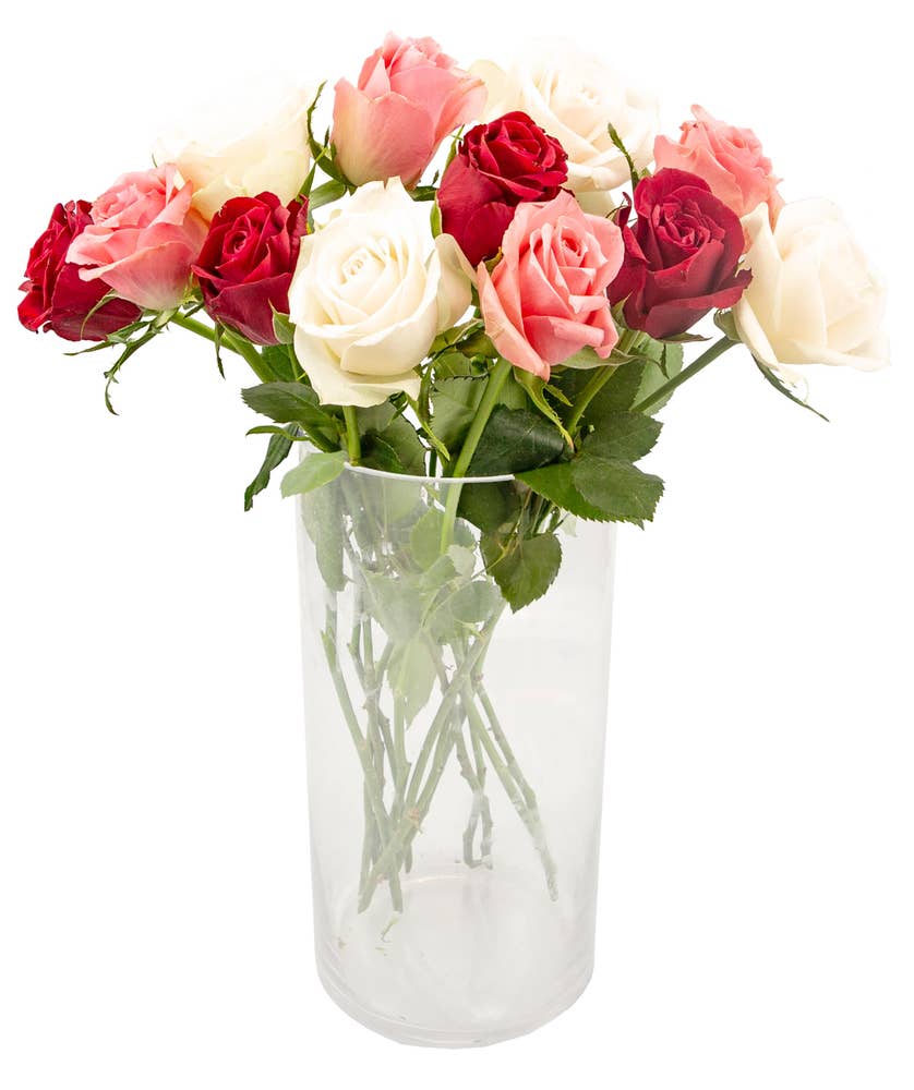 FreshFlowers Roser mix kalde farger 35cm