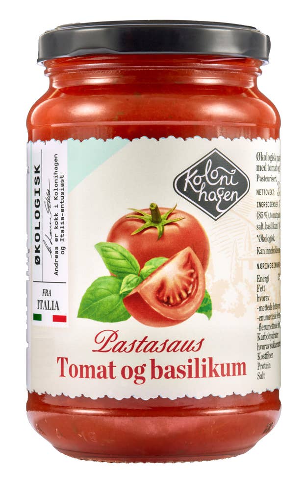 Kolonihagen Pastasaus Tomat og Basilikum Økologisk