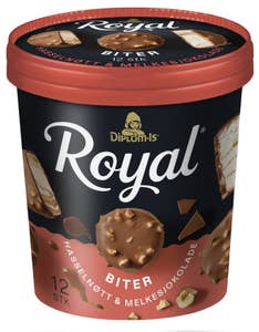 Diplom-is Royal Biter med hasselnøtt og melkesjokolade