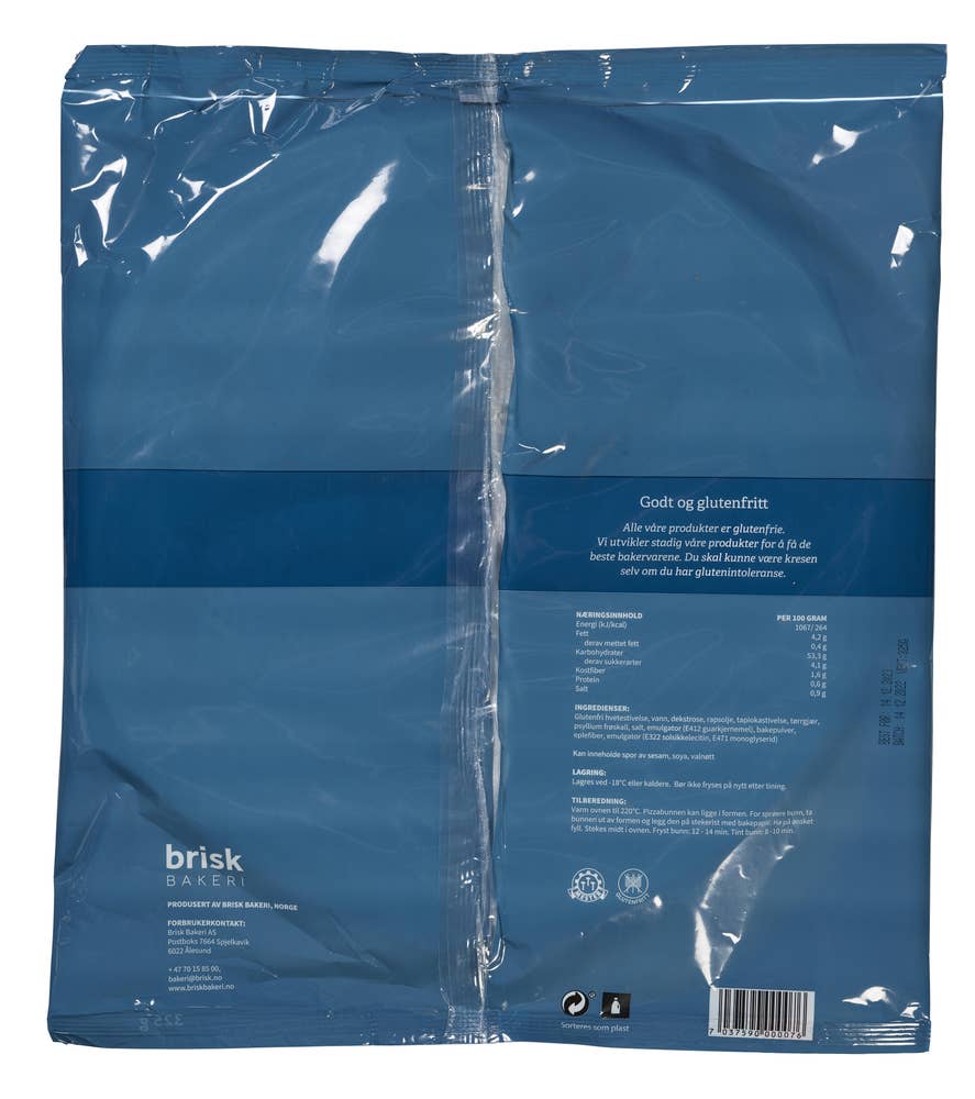 Brisk Glutenfri Pizzabunn Lettstekt