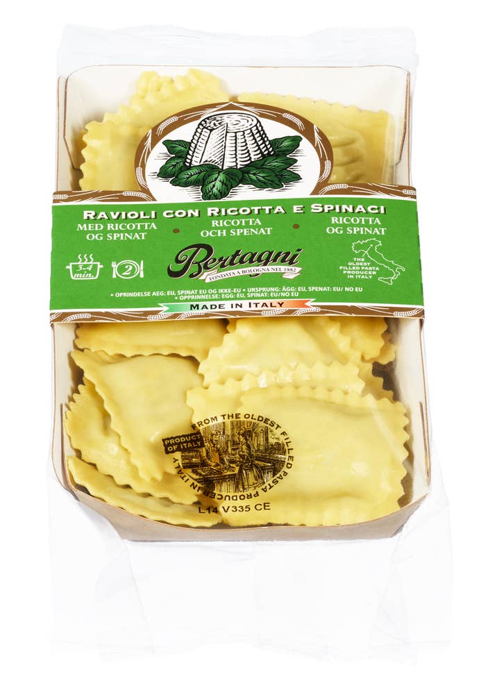 Bertagni Ravioli Med ricotta og spinat