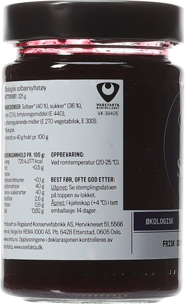 Kolonihagen Solbærsyltetøy Økologisk