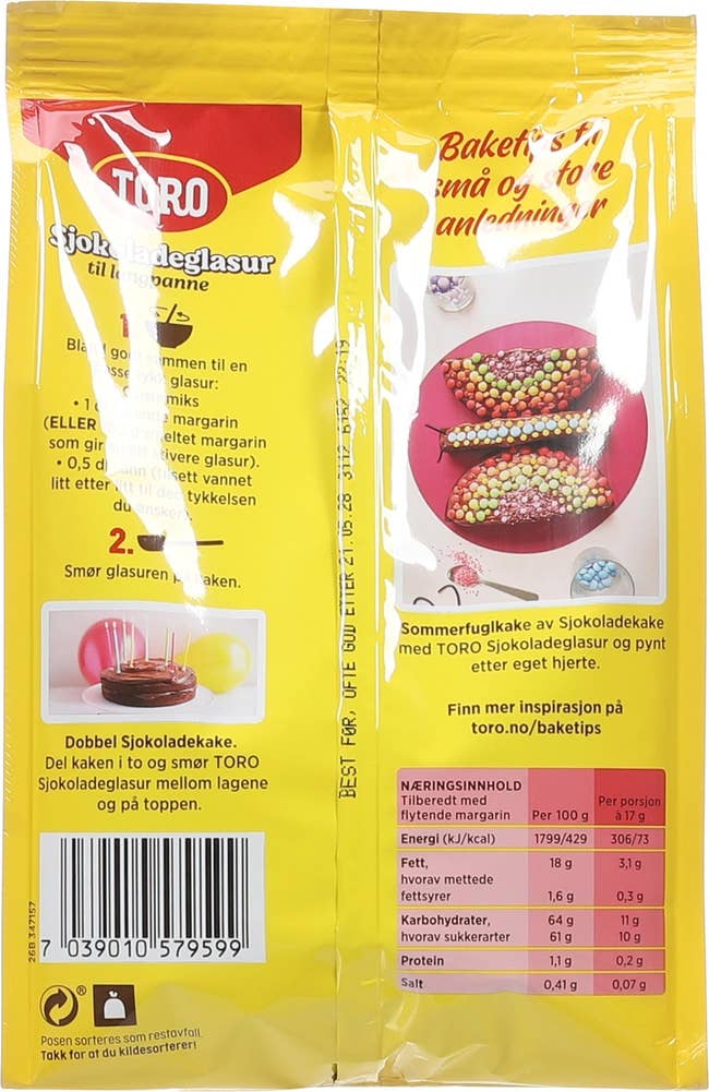 Toro Sjokoladeglasur langpanne