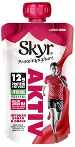 Q SKYR® Aktiv jordbær, banan og guava Porsjonspose