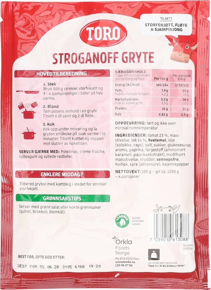 Toro Stroganoff-gryte