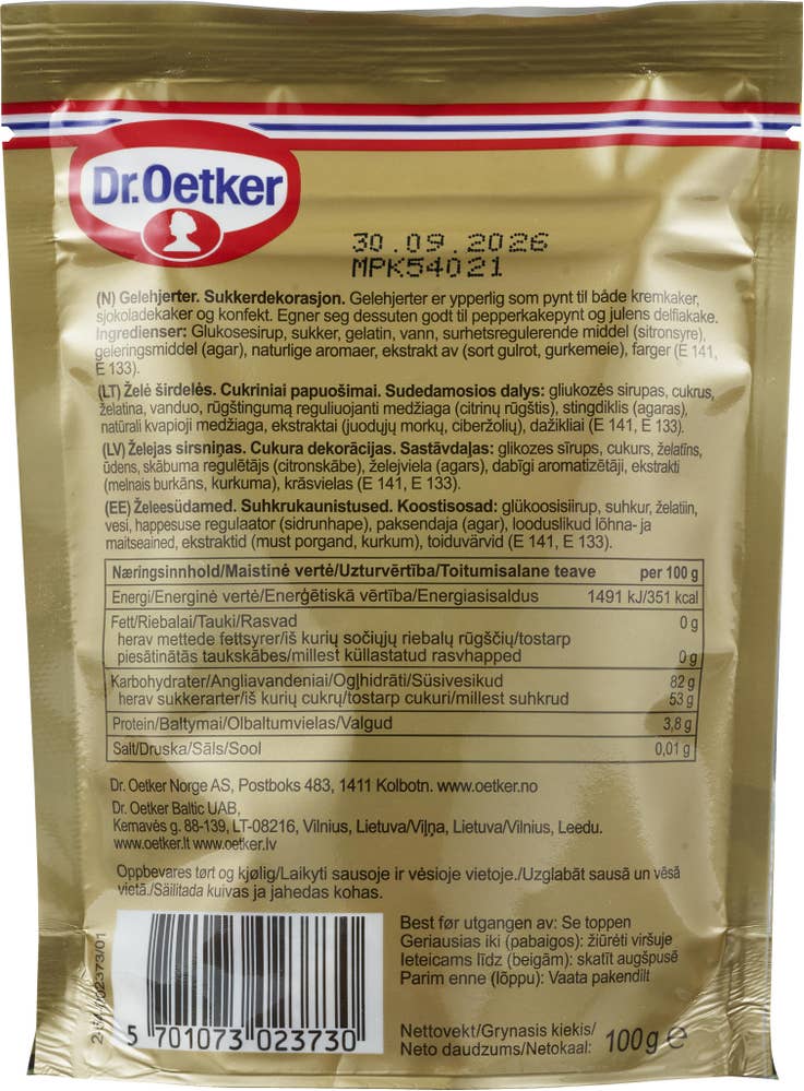 Dr Oetker Geléhjerter