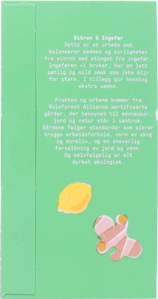 Kolonihagen Økologisk sitron- og ingefærte 20 poser