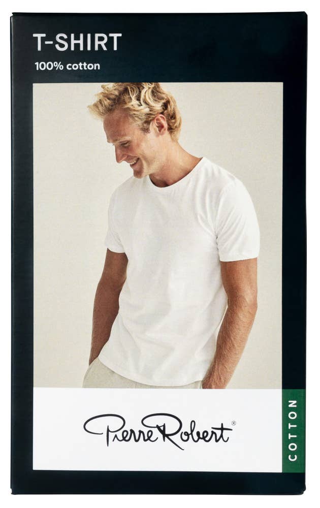 Pierre Robert T-skjorte i bomull, Herre Hvit, str. XXL