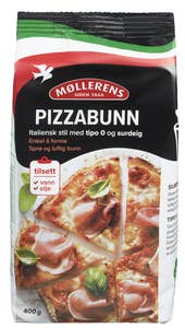 Norgesmøllene Pizzabunn italiensk Tipo 0 og surdeig