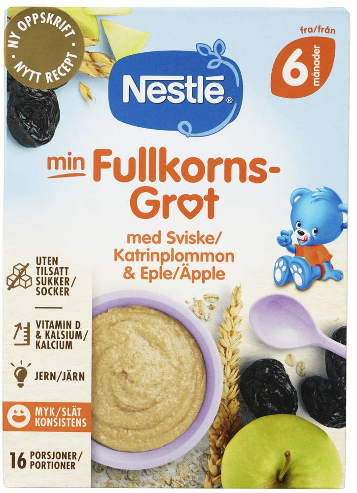 Nestlé Min Fullkornsgrøt med sviske og eple Fra 6 mnd