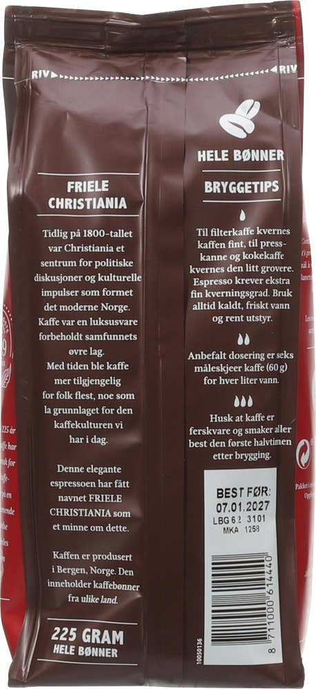 Friele Christiania espresso Hele bønner, Arabica