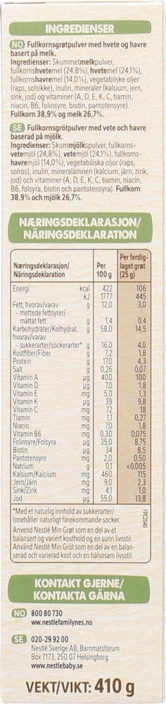Nestlé Min Fullkornsgrøt God Natt Fra 8 mnd