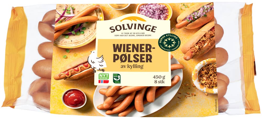 solvinge Wienerpølser av kylling