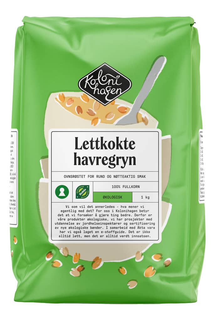 Kolonihagen Lettkokte Havregryn Økologisk