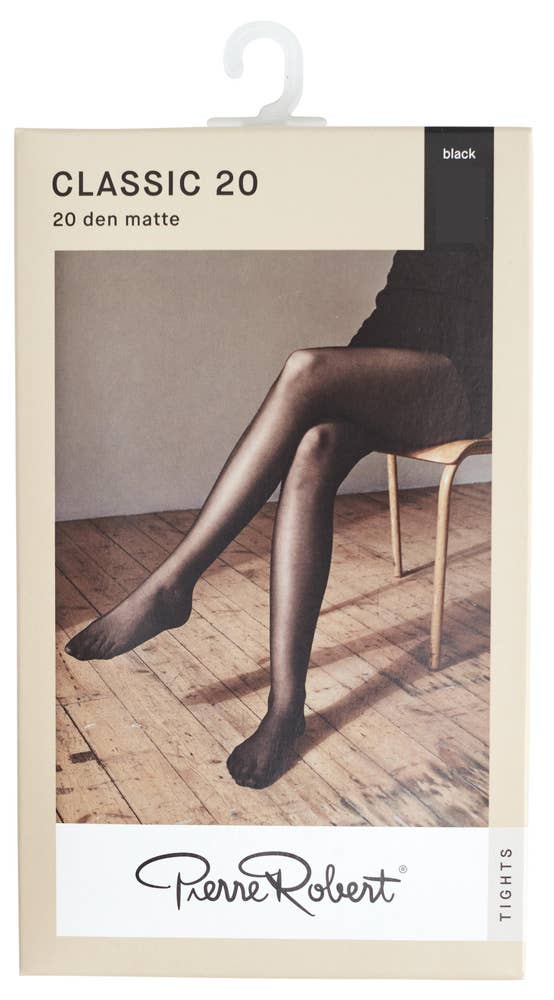 Pierre Robert Strømpebukse Classic 20D Sort, Str. 44-48