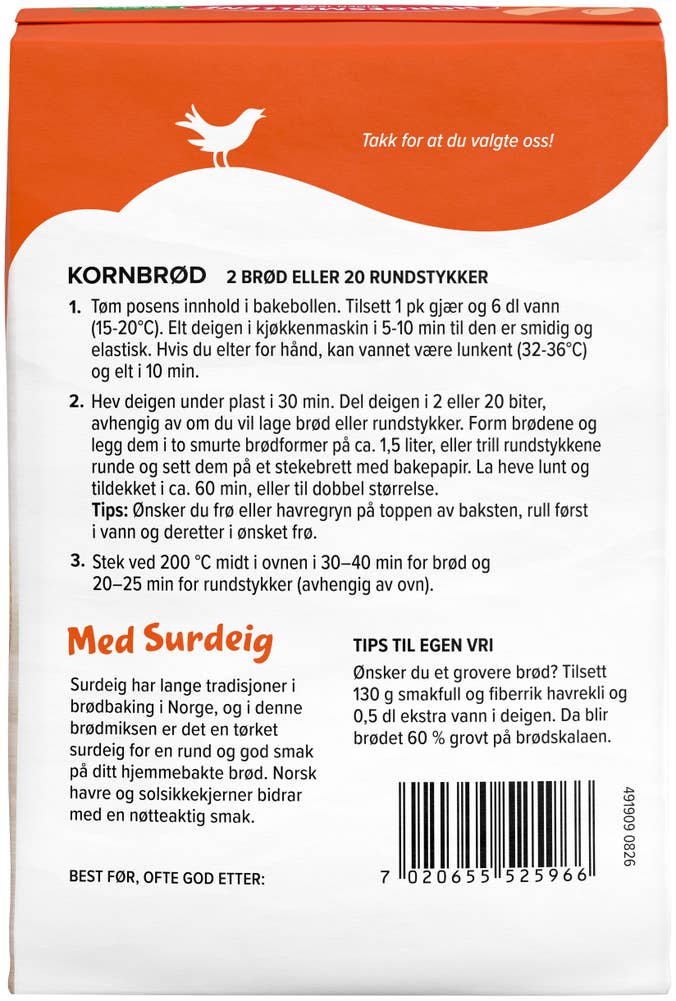 Norgesmøllene Kornbrød 1-2-3