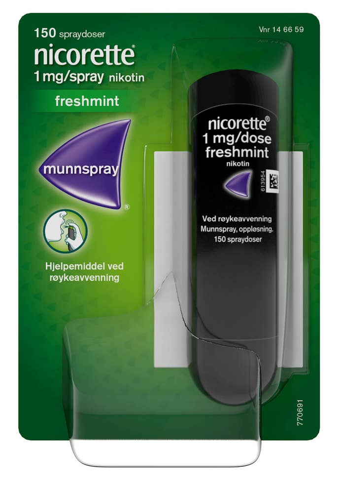 Nicorette Mint 1 mg nikotin / dose Munnspray, 150 doser