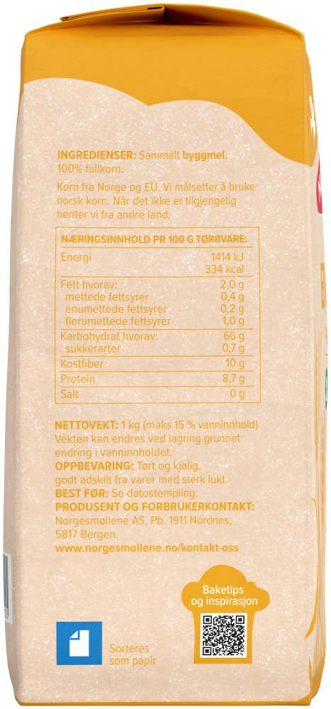 Norgesmøllene Sammalt byggmel