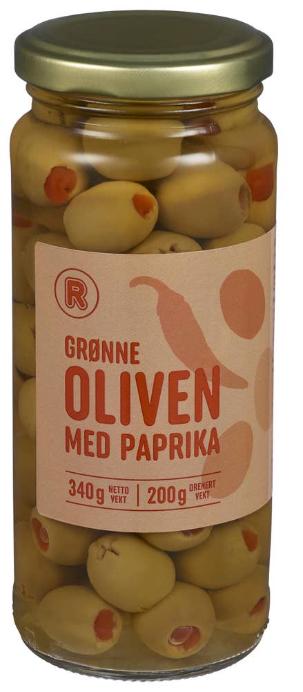 R Grønne oliven Med paprika