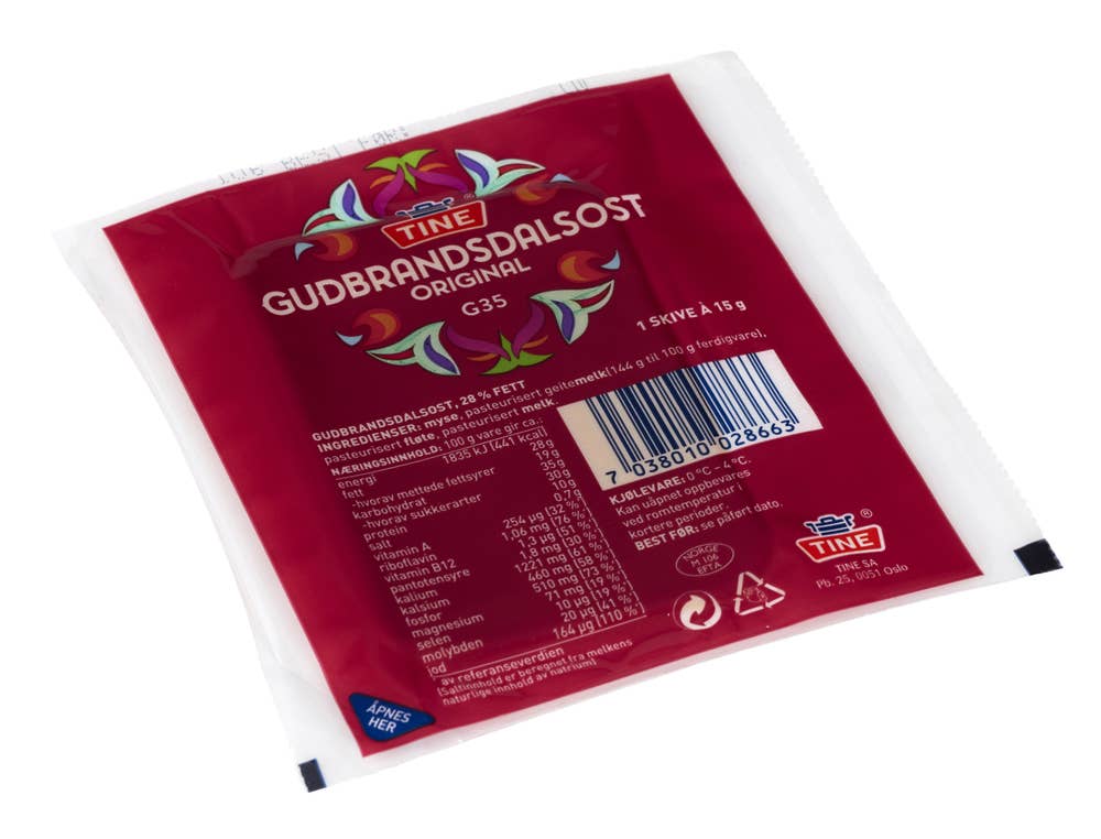 TINE Gudbrandsdalsost Skivet, 200 x 15 g