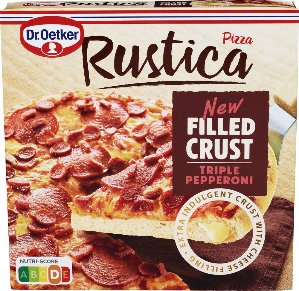 Rustica Filled crust Triple pepperoni 489 g