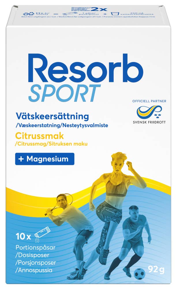 Resorb Sport Væskeerstatning med sitrussmak og magnesium