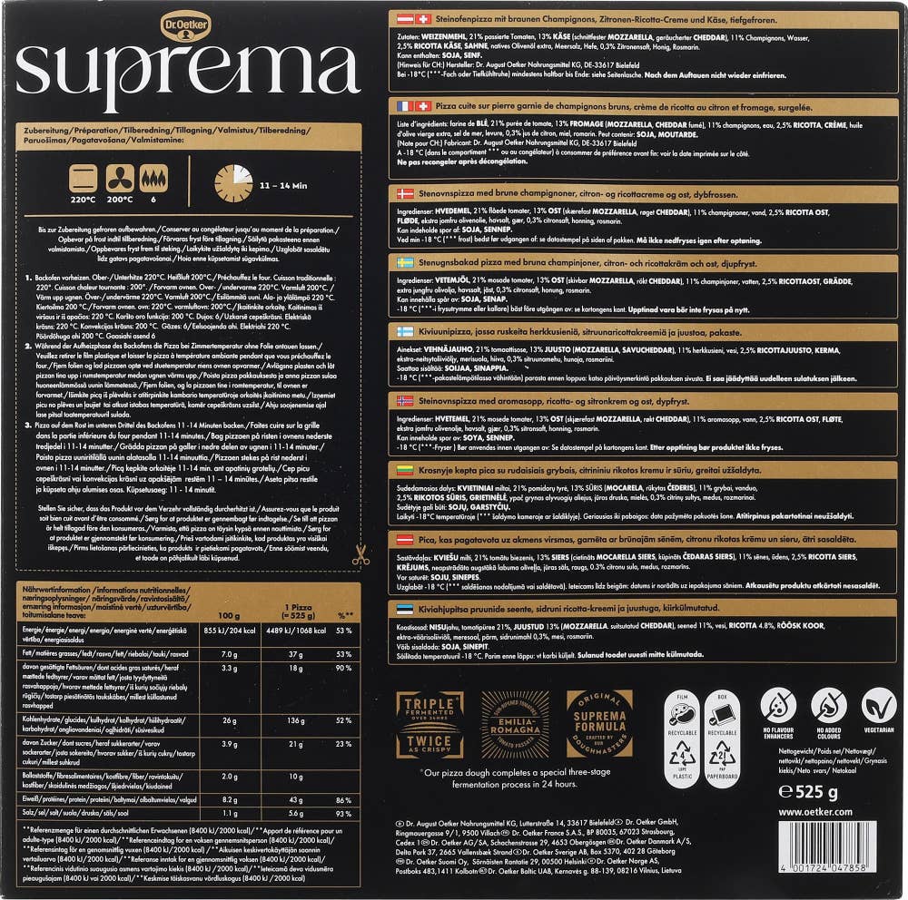 Dr. Oetker Suprema Funghi-ricotta