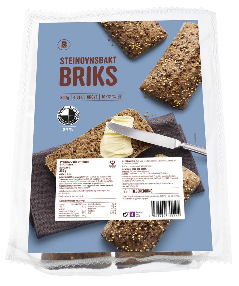 R Steinovnsbakt Briks Grove 4 stk