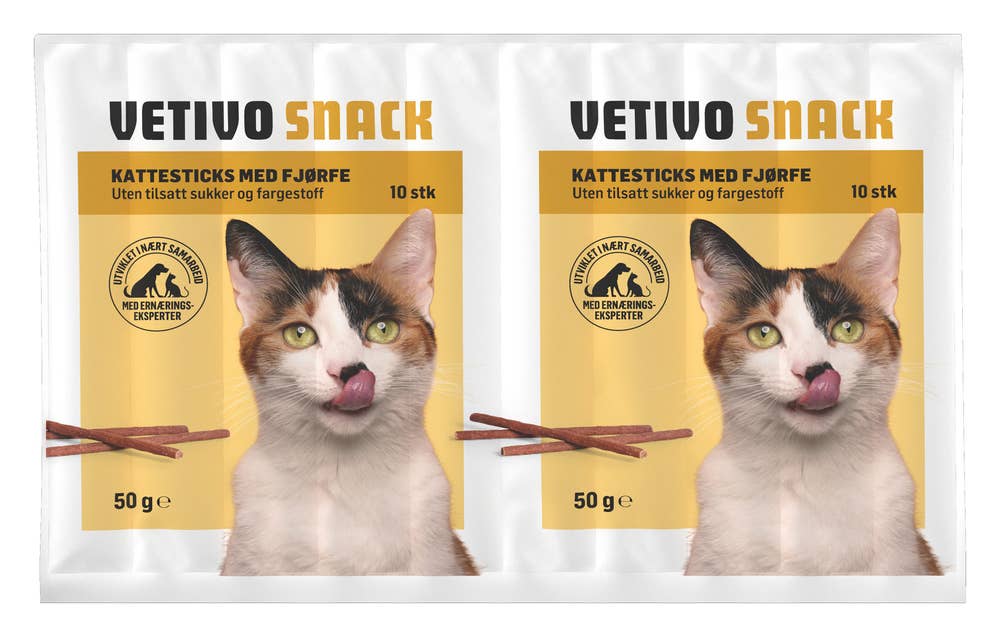 Vetivo Kattesticks med fjørfe