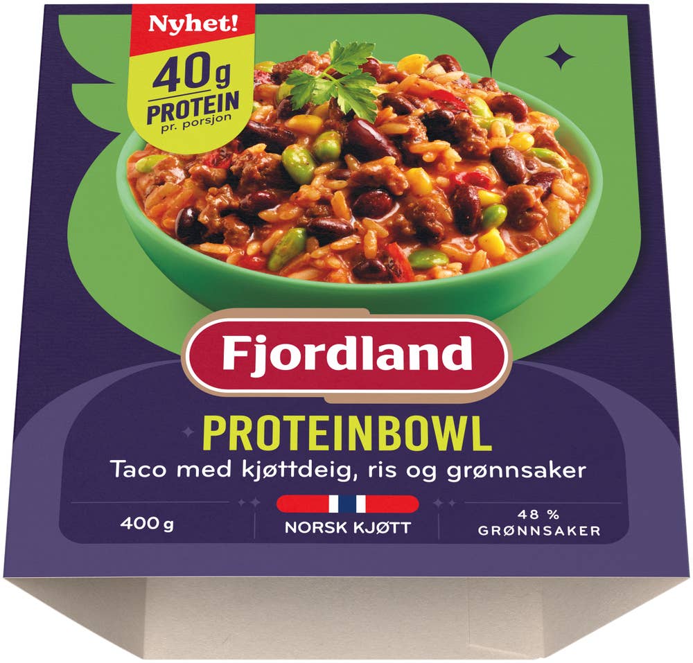 Fjordland Proteinbowl Taco med kjøttdeig, ris og grønnsaker