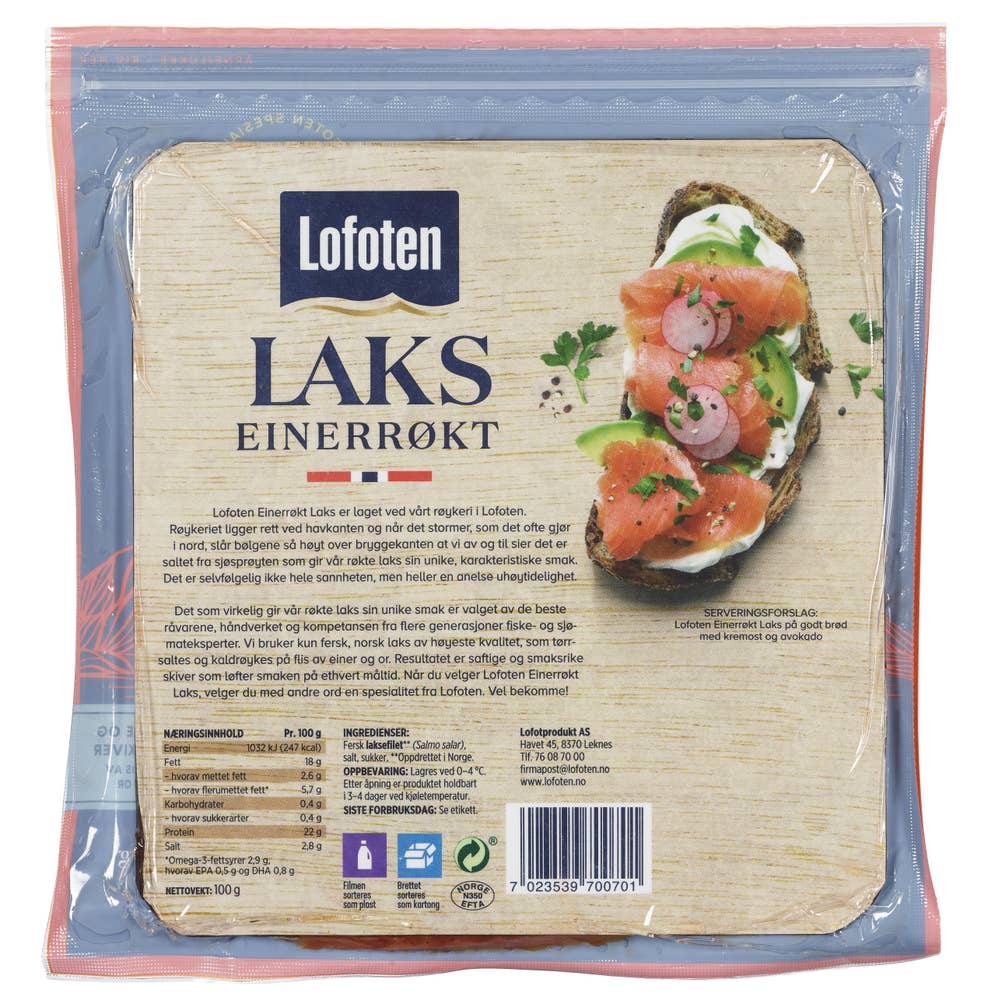 Lofoten Einerrøkt laks Skivet