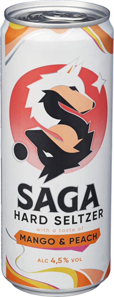 SAGA Hard Seltzer Mango & Peach
