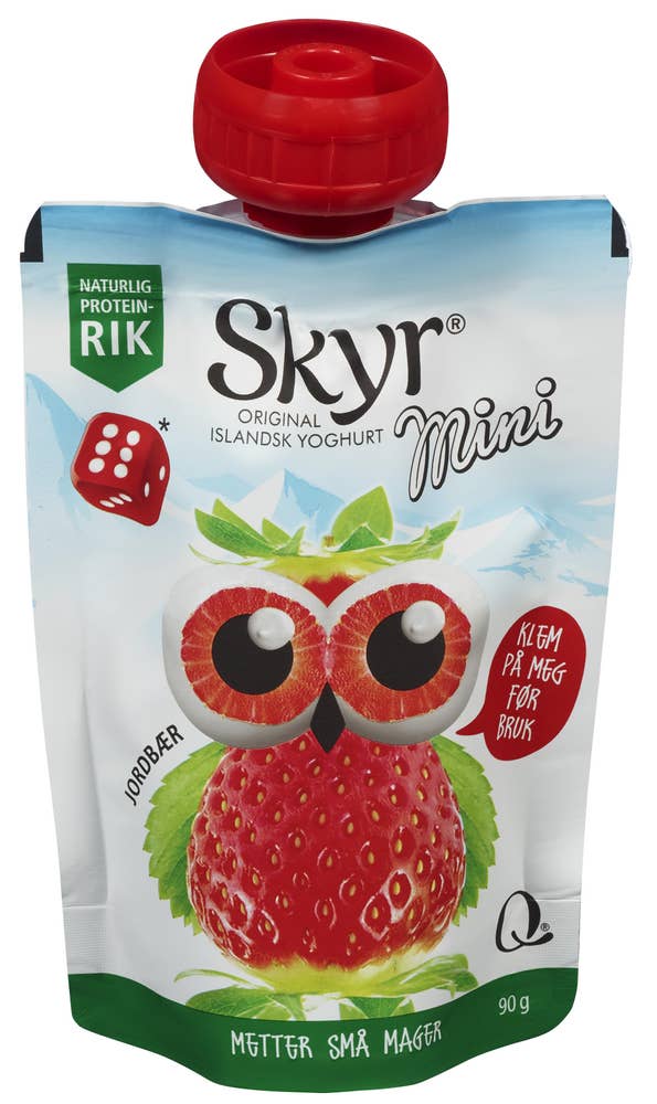 Q Skyr mini jordbær Porsjonspose