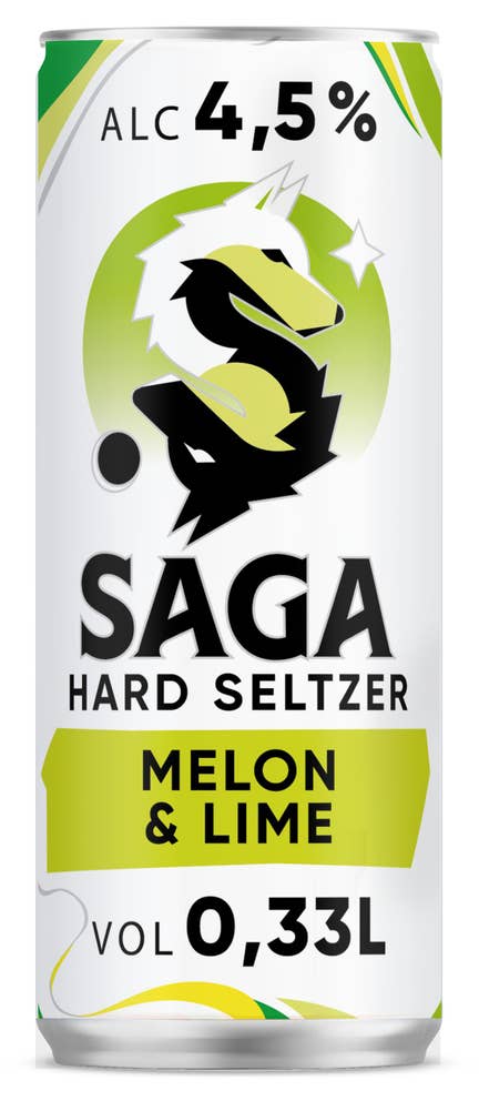 SAGA Hard Seltzer honningmelon & lime