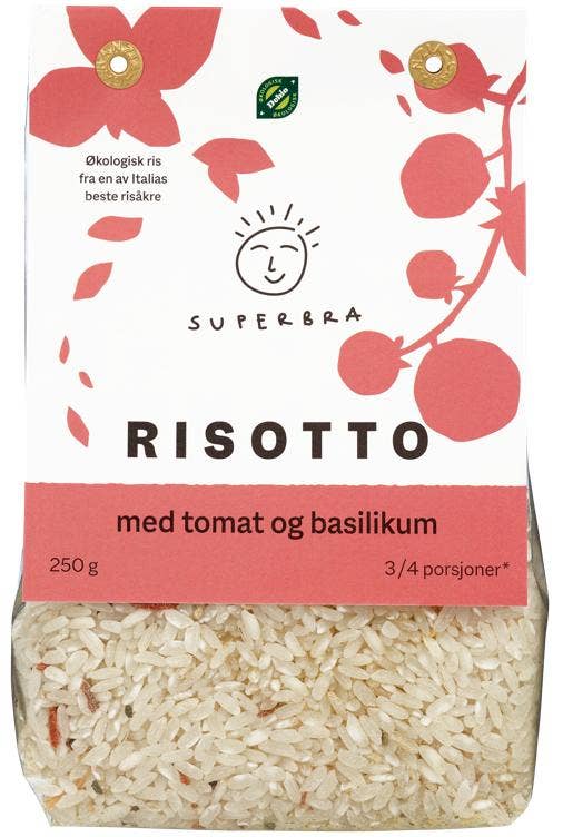 Risotto Tomat og Basilikum
