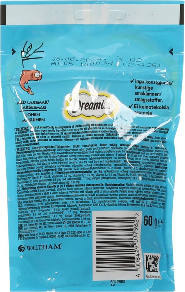 Dreamies Kattesnacks med laks