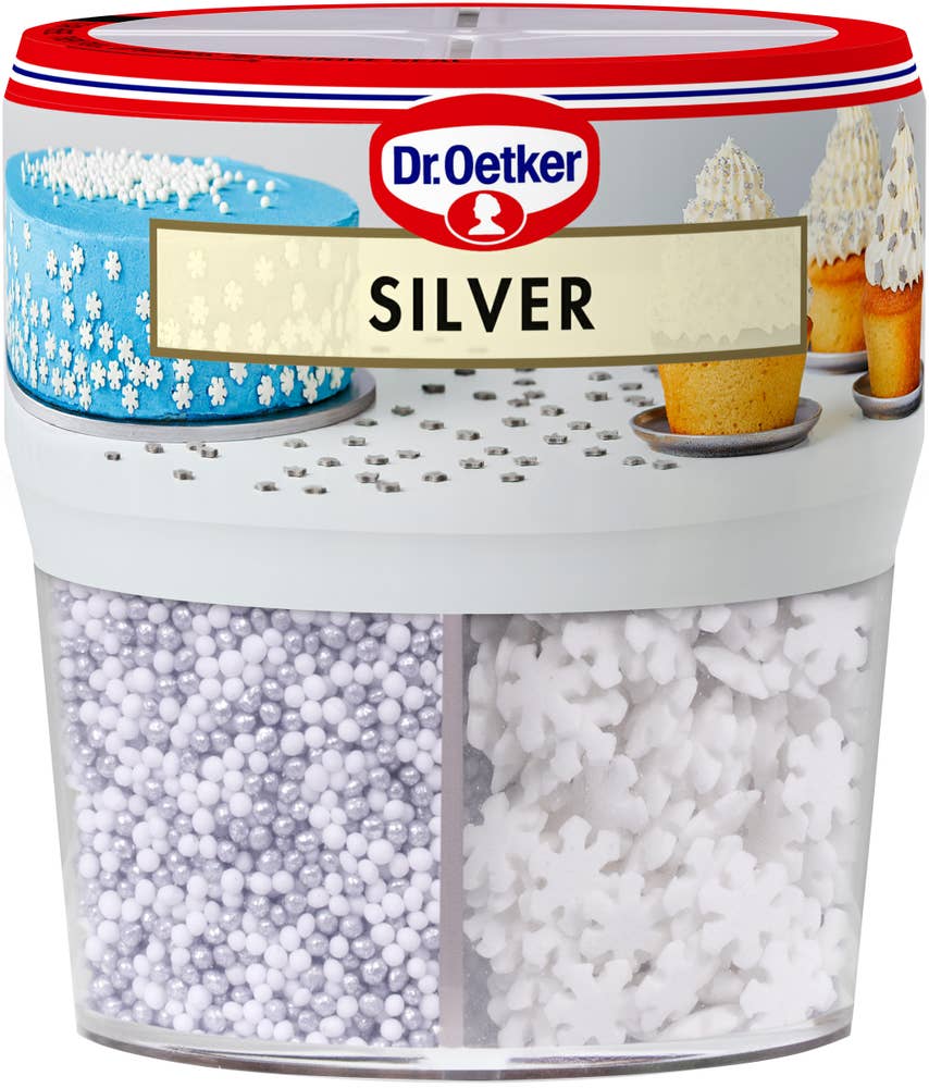 DR. OETKER Kakepynt Silver 4 kammer