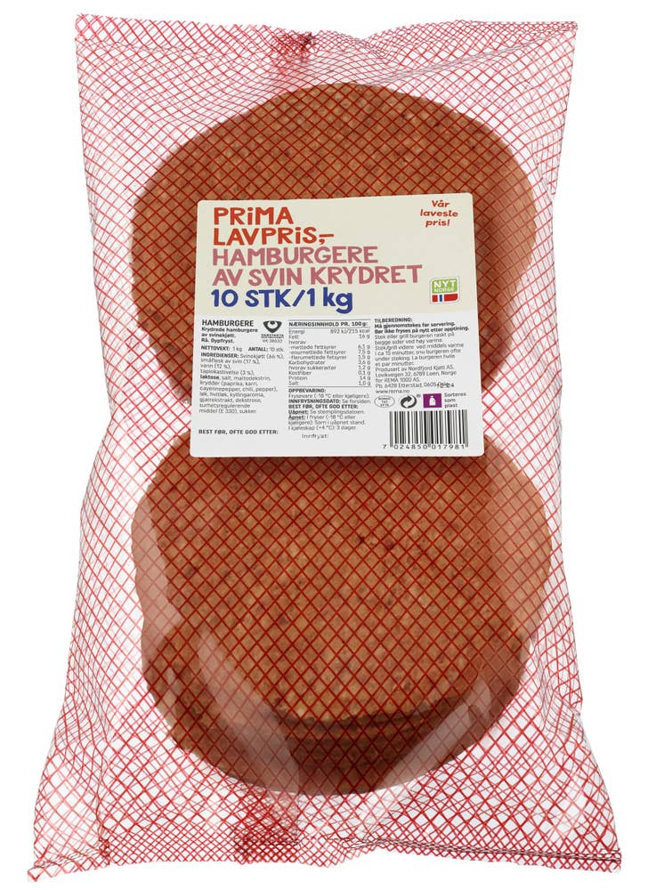 Prima Hamburger av svin Fryst