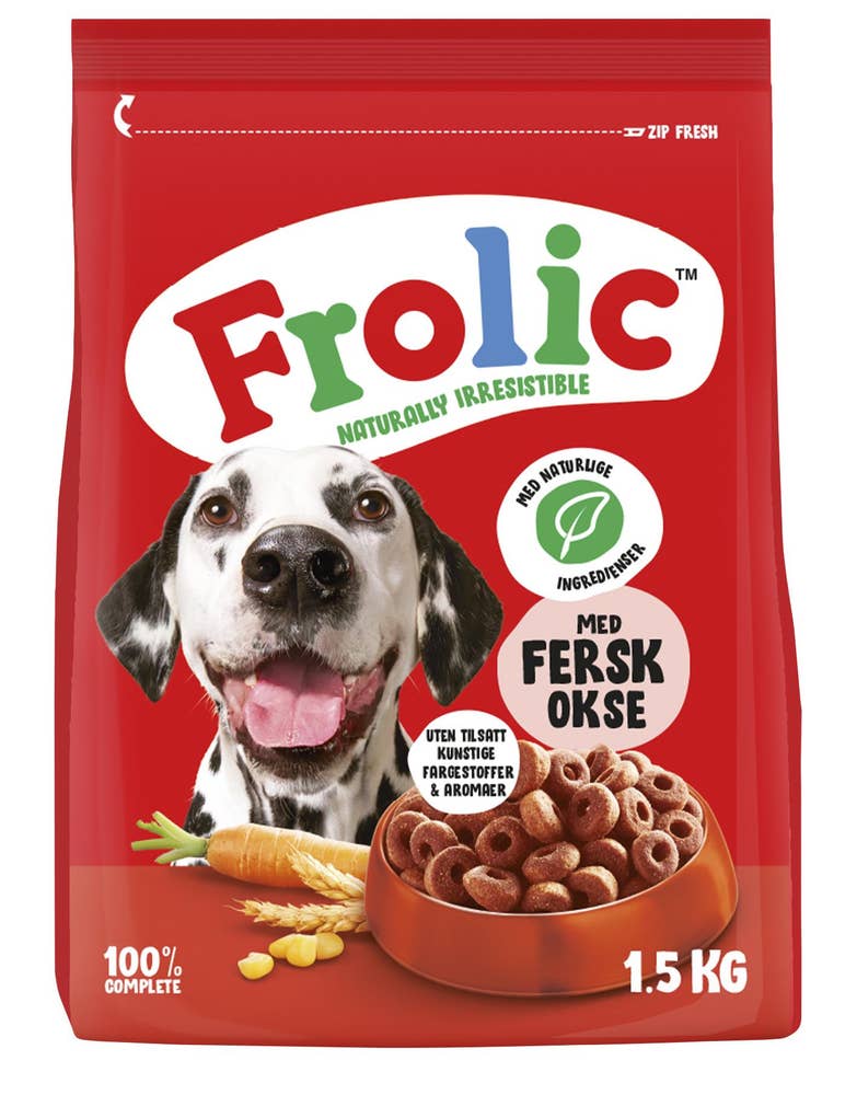 Frolic Tørrfôr til hund Med oksekjøtt