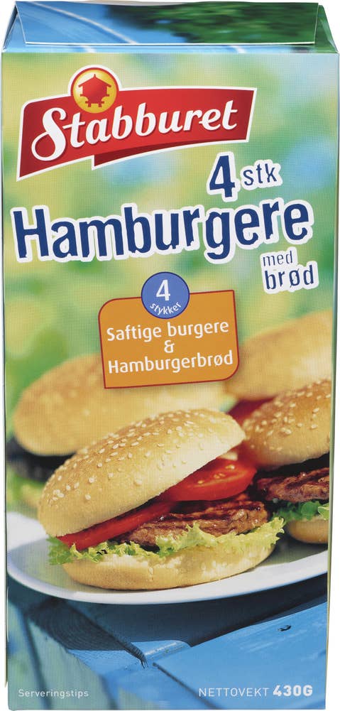 Stabburet Hamburgere med brød 4stk