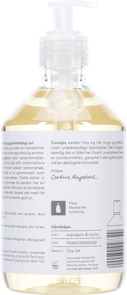 C soaps Håndsåpe Mandarin & myrra