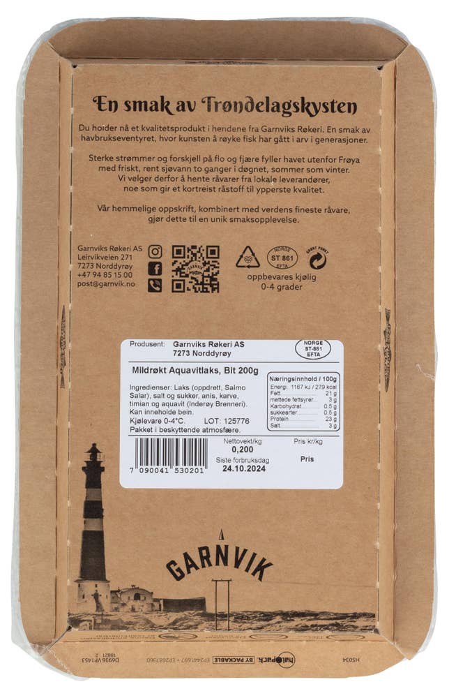Garnvik Mildrøkt aquavitlaks