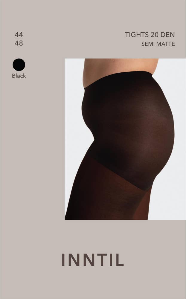Inntil Strømpebukse 20 DEN Sort, str. 44-48, semi-matt