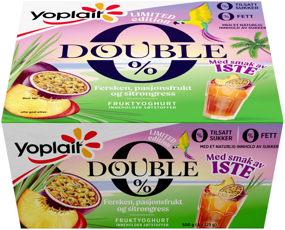 Yoplait Double 00% Limited Edition Med smak av Iste, 4x125g