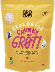Grogro Pulvergrøt Chunky med mango, kokos og banan, fra 12 mnd
