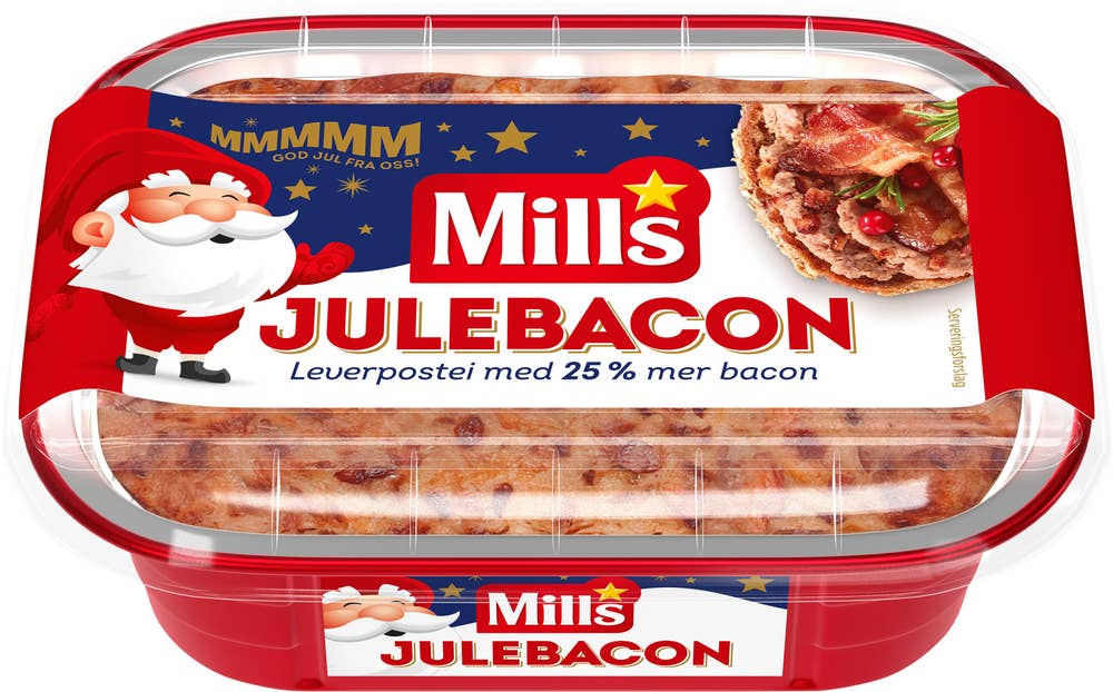 Mills Julebacon Julepostei med bacon