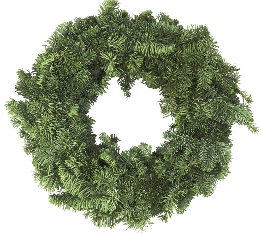 FreshFlowers Klassisk rundbundet julekrans Granbar, ø25cm