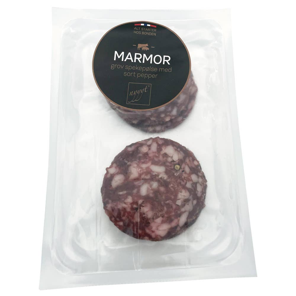 Marmor spekepølse, skivet