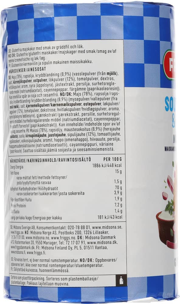 Friggs Glutenfrie maiskaker sourcream & onion