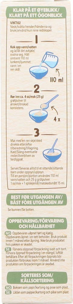 Nestlé Min Fullkornsgrøt Mango og banan Fra 8 mnd